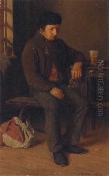 A Man Seated In A Tavern by Hugo Wilhelm Kauffmann