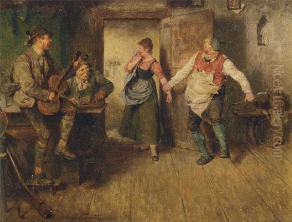 A Merry Dance Oil Painting by Hugo Wilhelm Kauffmann