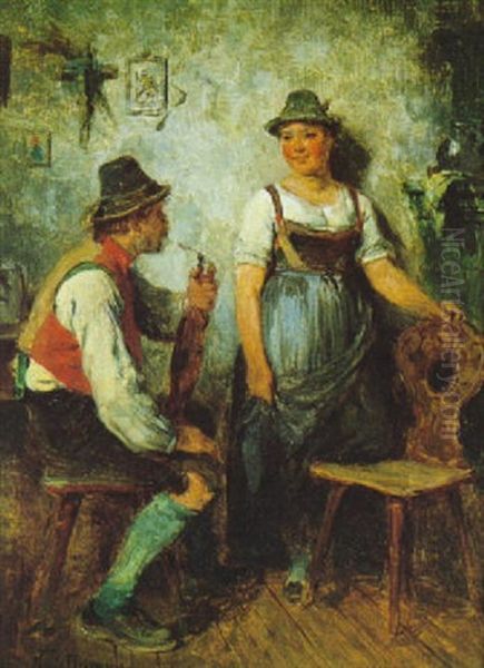 Im Gesprach Oil Painting by Hugo Wilhelm Kauffmann