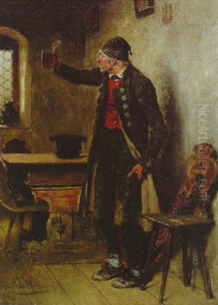 Schlechtes Bier! Oil Painting by Hugo Wilhelm Kauffmann