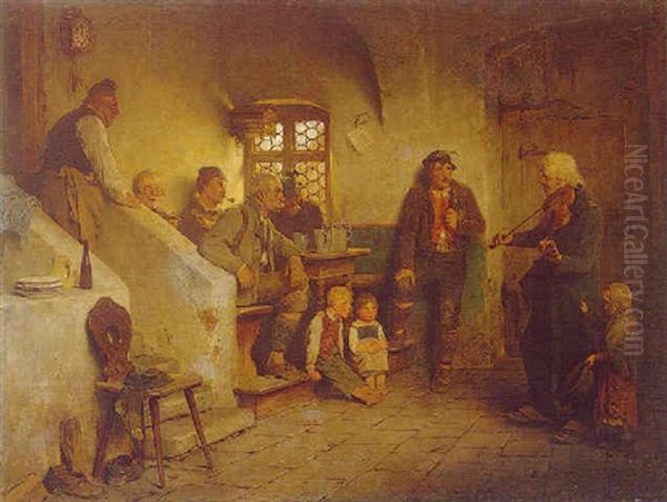 The Musician Oil Painting by Hugo Wilhelm Kauffmann