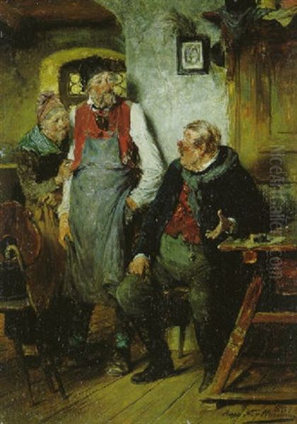 Der Handel Im Wirthaus Oil Painting by Hugo Wilhelm Kauffmann