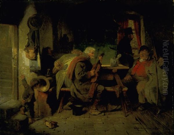 Musikanten In Der Wirtsstube Oil Painting by Hugo Wilhelm Kauffmann