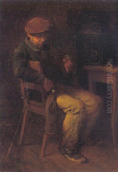 Ein Guter Tropfen Oil Painting by Hugo Wilhelm Kauffmann