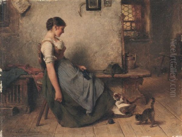 Lustige Spielgesellen Oil Painting by Hugo Wilhelm Kauffmann