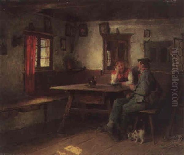 In The Tavern Oil Painting by Hugo Wilhelm Kauffmann