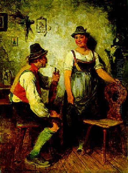 Im Gesprach Oil Painting by Hugo Wilhelm Kauffmann