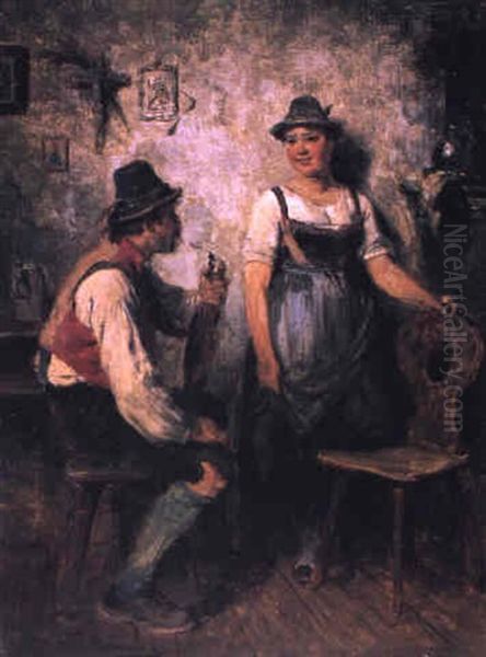 In Der Stube Oil Painting by Hugo Wilhelm Kauffmann