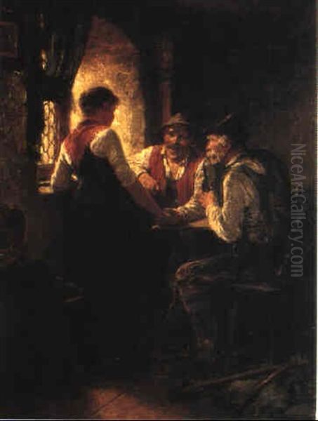 The Proposal Oil Painting by Hugo Wilhelm Kauffmann