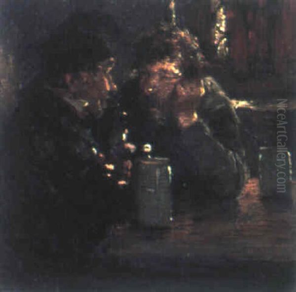 In Der Dorfschenke Oil Painting by Hugo Wilhelm Kauffmann