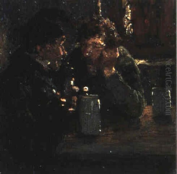 In Der Dorfschenke Oil Painting by Hugo Wilhelm Kauffmann