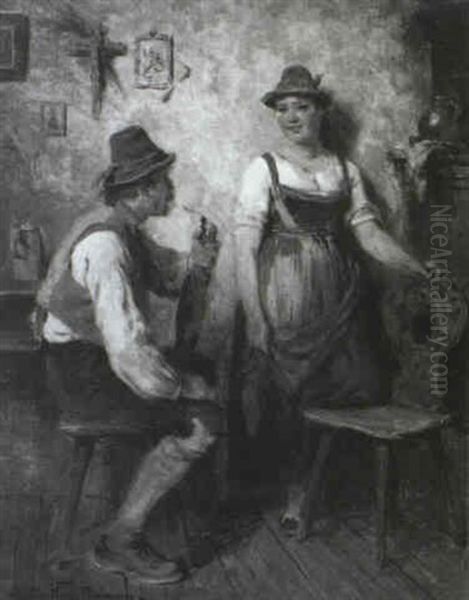 In Der Stube Oil Painting by Hugo Wilhelm Kauffmann