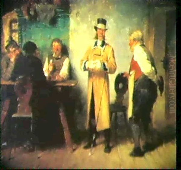 Der Herrschaftskutscher Im Wirtshaus Oil Painting by Hugo Wilhelm Kauffmann