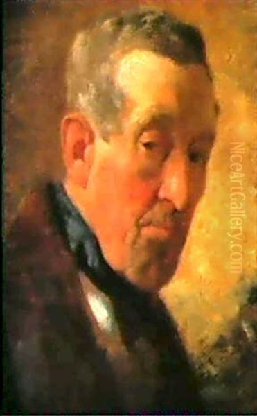 Portrait Eines Mannes (der Dorfnotar) Oil Painting by Hugo Wilhelm Kauffmann