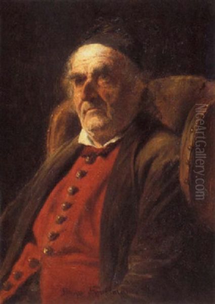 Bauer Mit Roter Weste Oil Painting by Hugo Wilhelm Kauffmann