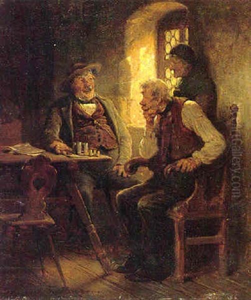 Geldgeschafte Oil Painting by Hugo Wilhelm Kauffmann