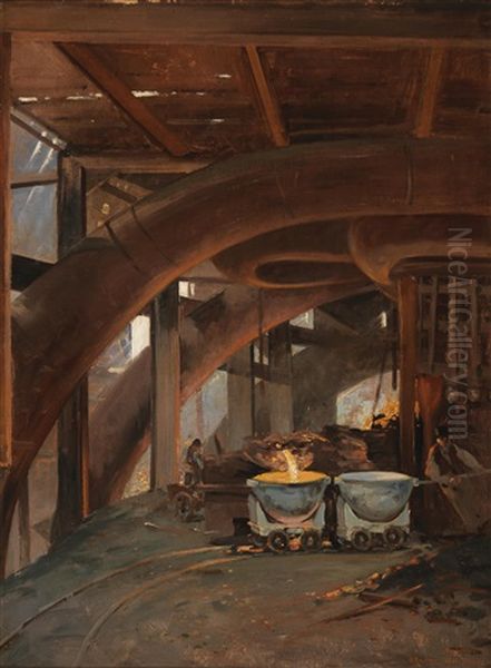 Copper Mine, Bor, Serbia Oil Painting by Adolf Kaufmann