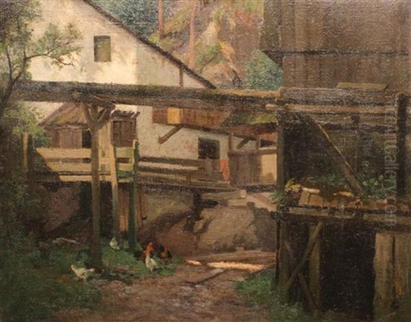 Farm Scene by Adolf Kaufmann