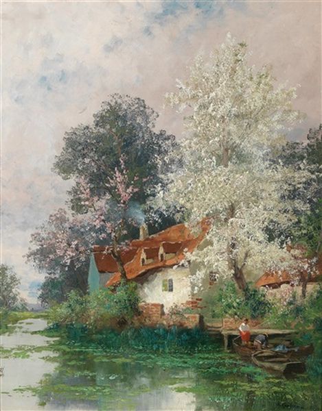 Fruhling In Der Normandie Oil Painting by Adolf Kaufmann