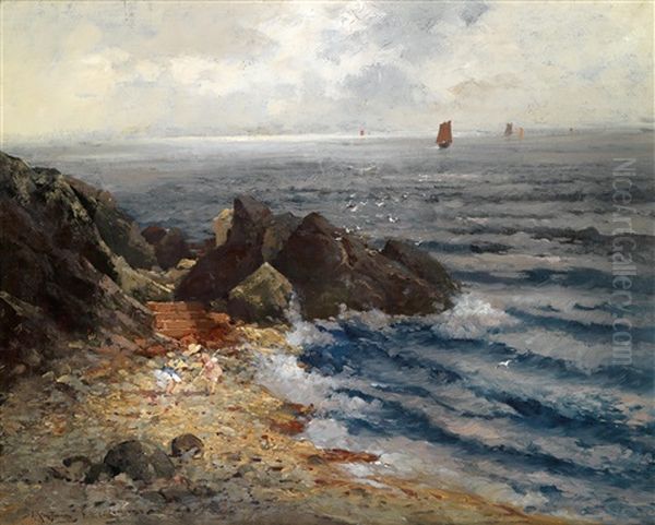 Scene Near Lovran Oil Painting by Adolf Kaufmann