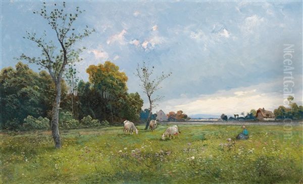 Spring Awakening Oil Painting by Adolf Kaufmann