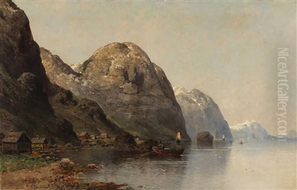 View Of The Hardanger Fjord Oil Painting by Adolf Kaufmann