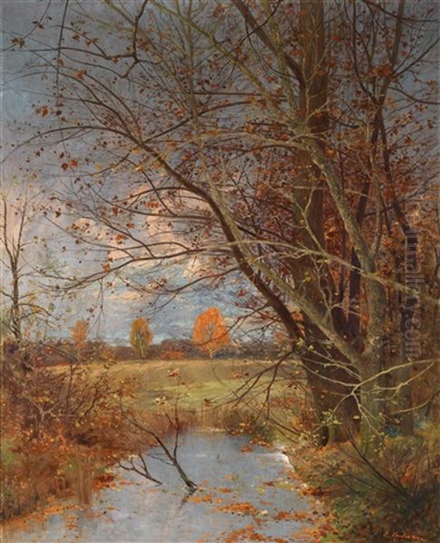 Herbststimmung Uber Einer Landschaft Oil Painting by Adolf Kaufmann