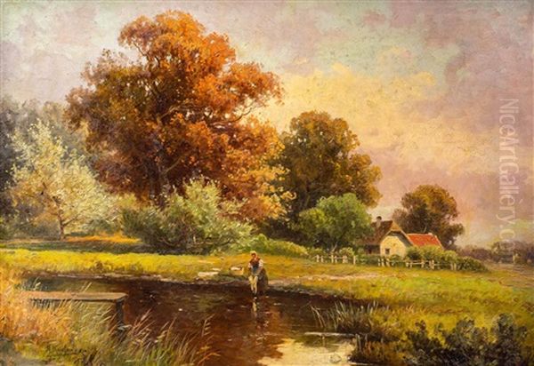 Herbst Oil Painting by Adolf Kaufmann