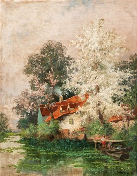 Spring In The Normandy Oil Painting by Adolf Kaufmann