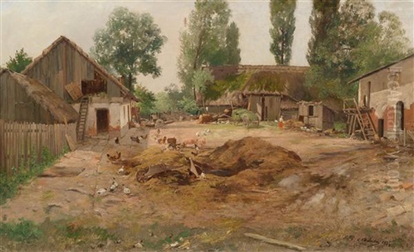 Bauernhof Oil Painting by Adolf Kaufmann