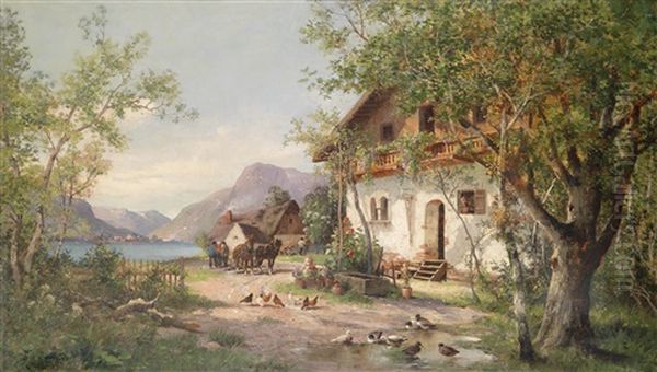 Im Salzkammergut Oil Painting by Adolf Kaufmann