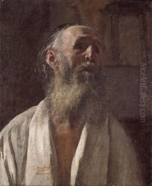 Portrait Of A Jew Oil Painting by Adolf Kaufmann