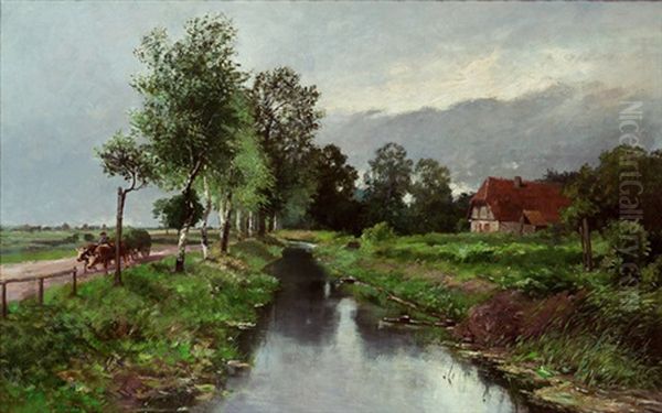 Landschaft Mit Bach Oil Painting by Adolf Kaufmann