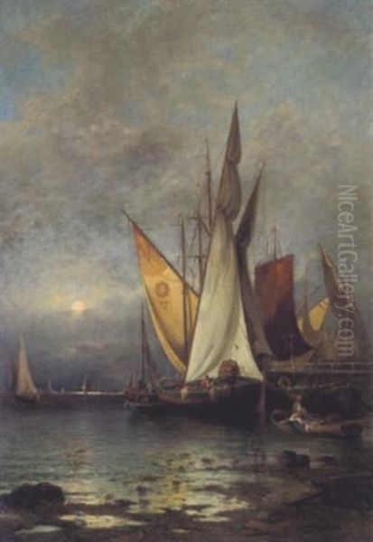 Fischer Im Hafen by Adolf Kaufmann