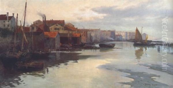 Lagune In Venedig Oil Painting by Adolf Kaufmann