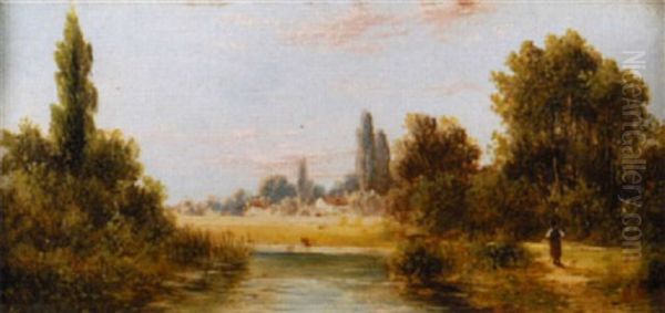 Fluslandschaft Oil Painting by Adolf Kaufmann