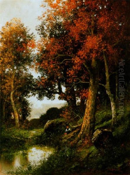 Oszi Erdo (autumn Forest) Oil Painting by Adolf Kaufmann