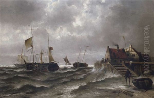 Fischer An Der Nordsee Oil Painting by Adolf Kaufmann