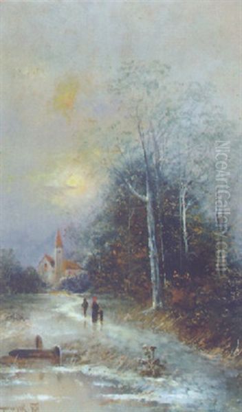 Fruhling, Sommer, Herbst Und Winter Oil Painting by Adolf Kaufmann