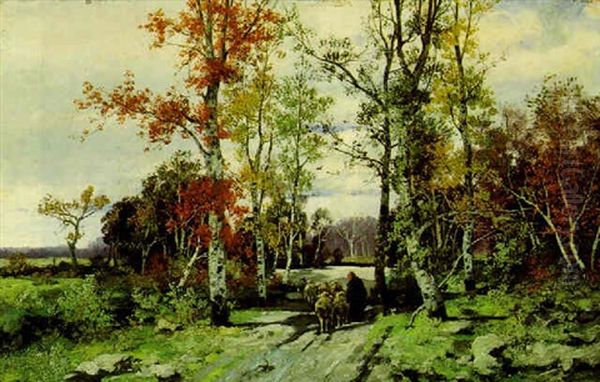 Herbstanfang In Der Auvergne Oil Painting by Adolf Kaufmann