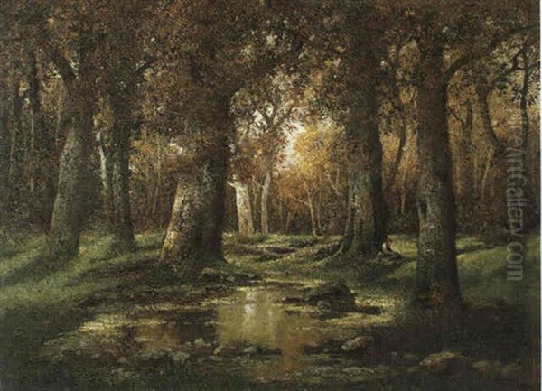 Am Waldteich Oil Painting by Adolf Kaufmann