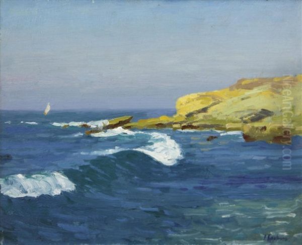 The Wave (the Coastline) Oil Painting by Ferdinand Kaufmann