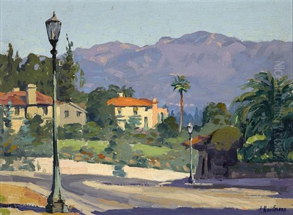 Early Pasadena Oil Painting by Ferdinand Kaufmann