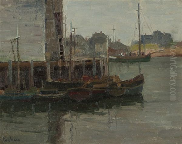 Gray Day, Rockport Harbor, Cape Ann, Mass Oil Painting by Ferdinand Kaufmann