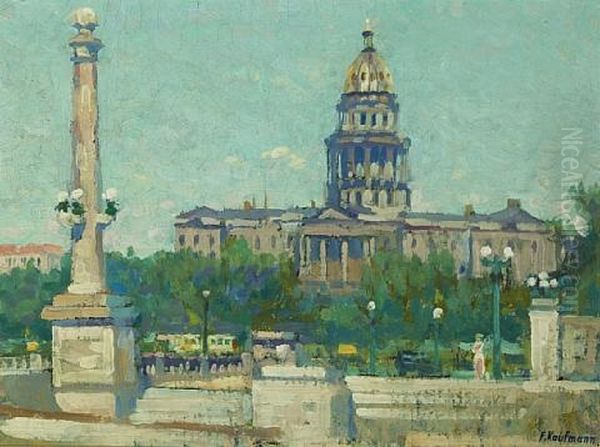 Capitol, Denver, Colorado (+ In Cheesman Park, Denver, Colorado, Various Sizes; Pair) Oil Painting by Ferdinand Kaufmann