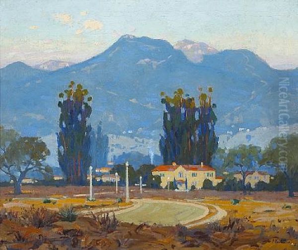 Early Morning, San Gabriel Mountains, Pasadena Oil Painting by Ferdinand Kaufmann