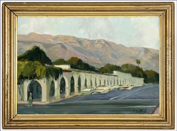 California Promenade (ojai?) Oil Painting by Ferdinand Kaufmann