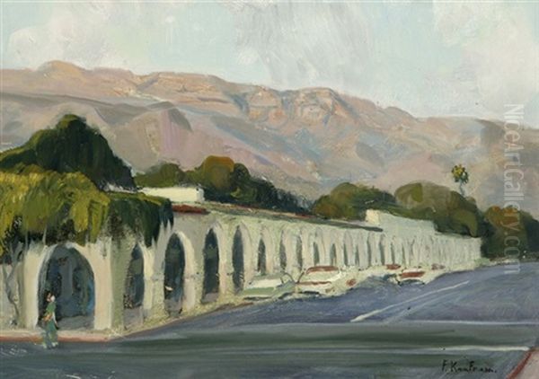 California Promenade (ojai?) Oil Painting by Ferdinand Kaufmann