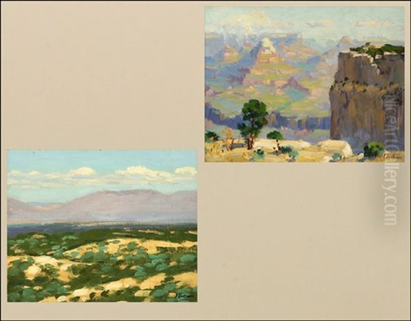 Grand Canyon (+ Desert Vista; 2 Works) Oil Painting by Ferdinand Kaufmann