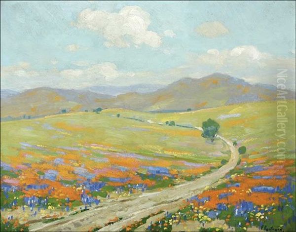 Landscape - Wildflowers Oil Painting by Ferdinand Kaufmann